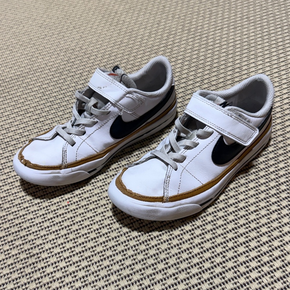 Nike Kids White and Brown Sneakers